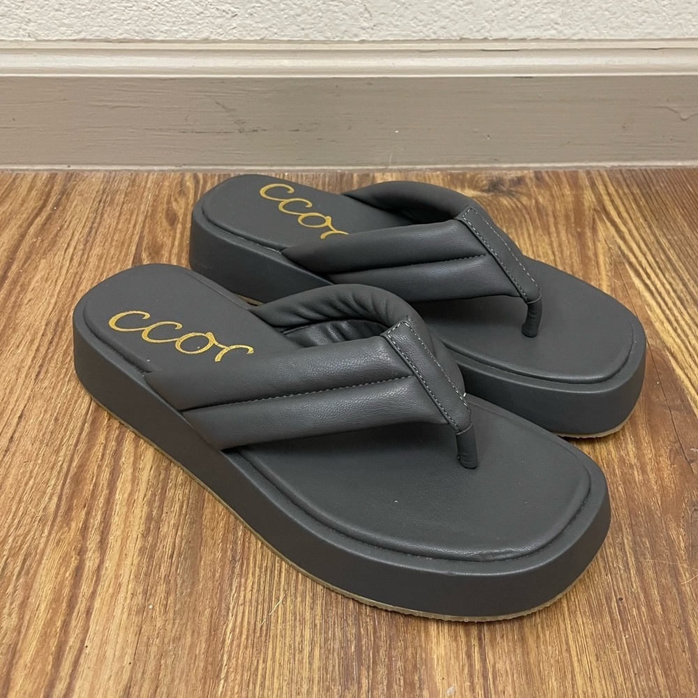 CCOCCI Gray Bonnie Chunky Platform Sandal Gray Size 8